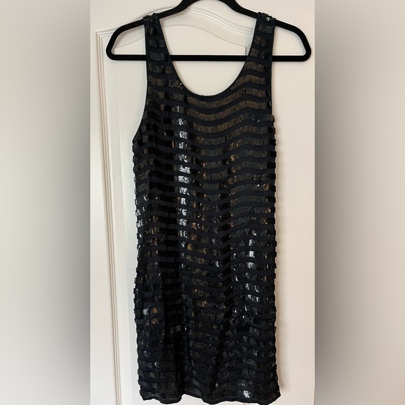 French Connection Black Sequin Dress Medium - Picture 4 of 5